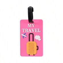 3pcs/Set Holiday Style PVC Soft Rubber Luggage Tags, Practical Luggage Accessories Easy To Identify Luggage & Backpacks, Card Sleeve For Name Writing To Prevent Loss, Lightweight, Suitable As Party, Family, Christmas, Halloween, Birthday Gifts Bag For School School Accessories School Stuff - Multicolor - View 3