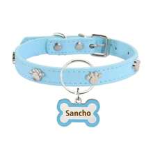 Collare in pelle personalizzato per cani con targhetta a forma di osso, con nome dell'animale domestico e numero di telefono inciso su entrambi i lati, decorazione in metallo con impronta anti-smarrimento, accessorio di moda per cani e gatti, regalo ideale per animali domestici piccoli e medi, ornamentale, inciso, in acciaio inossidabile, elegante, alla moda, colorato, vintage, carino, compatto, simpatico, personalizzato, unico, personalizzato, per anniversari, per compleanni