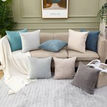 Jepeak Jepeak Pack Of 2 Chenille Cozy Throw Pillow Covers Cases, Concise Decorative Square Cushion Covers For Sofa Couch Bedroom, 26x26 Inch