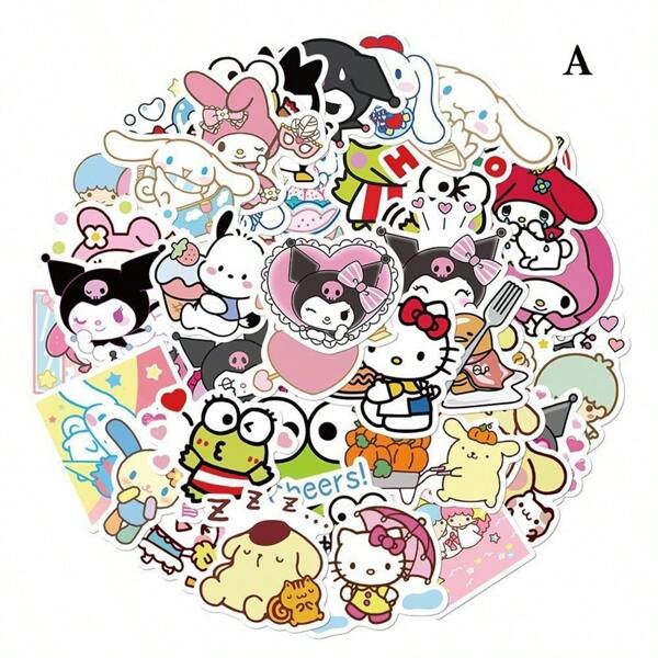 100pcs Sanrio Kawaii Sticker Pack - Cute Kuromi, Cinnamoroll, My Melody And Hello Kitty Stickers, Suitable For Laptops, Phones, Water Bottles - One-Time Use Paper Stickers, Waterproof And Diverse Shapes,Pimple Patches Hello Kitty,Sanrio Items,Stickers Waterproof