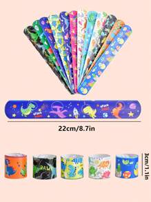 12 bucăți brățări palme din dinozaur cu tema hawaiană flamingo favoruri de petrecere modele colorate favoruri de petrecere tropicale luau decorațiuni pentru premii pentru jocuri de plajă de vară