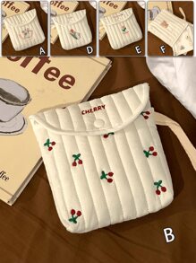 樱桃、小熊或郁金香刺绣柔软舒适高品质卫生巾收纳包！化妆包、女士化妆包、女生卫生棉条收纳包、钱包包、卫生巾包 - 彩色 - 查看 9