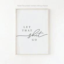 Set Of 1, Let That Go Wall Art, Bathroom Funny Wall Art, Funny Bathroom Poster, Funny Bathroom Print, Guest Bathroom, Bathroom Print, Toilet, Quotes Canvas Poste Gifts Birthday Graduation - Multicolor - View 5