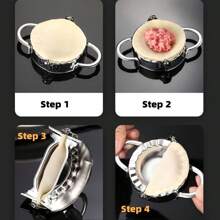 Stainless Steel Dumpling Ravioli Maker Press,1 Pack Pierogi Mold - Wonton Mould, Easy-Tool For Dumpling Wrapper Dough Stamp Cutter Pastry Pie Making - Silver - View 8