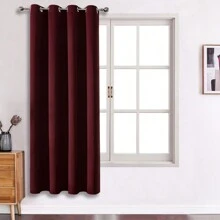 1 tấm hoặc 2 tấm rèm cửa có lỗ trên tùy chọn, rèm cách nhiệt cản sáng dệt ba lớp bằng vải cao cấp, rèm che tối cho phòng ngủ, phòng khách, nhà bếp, phòng ăn và tủ - Màu đỏ tía - rượu vang đỏ - Xem 32
