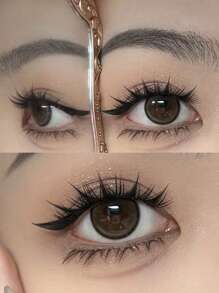 100 片无胶九尾自然假睫毛，适合初学者，蓬松分叉，丰盈，增加眼睛长度睫毛簇，睫毛簇，单根睫毛，睫毛，假睫毛 - C - 查看 3