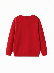 Balabala Suéter de punto para niña preadolescente Balabala, conjunto a juego familiar, jersey de Año Nuevo 2025