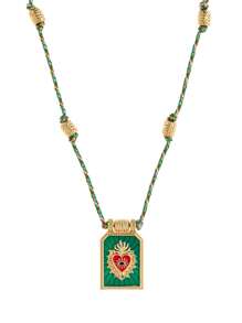 1 pièce Collier pendentif bohème chic avec charme en forme de cœur, corde colorée tressée à la main, parfait pour une tenue décontractée, les voyages, les sorties à la plage, cadeau de la Saint-Valentin, maman, mère, fête des mères