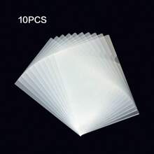 Multicolor A4 Transparent File Folders, L-Shaped Office Supply Document Sleeves, Business Report Folders, Thick Meeting Report File Protectors, 14C Document Folders, Student Exam Paper Holders, Office File Organization Set - Multicolor - View 12