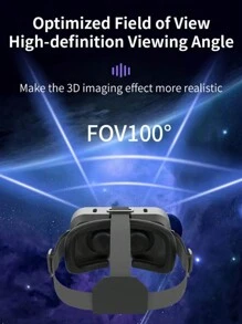Gafas de realidad virtual 3D compatibles con smartphones de 4.7 a 7.3 pulgadas, para ver TV, jugar, ver películas y videos VR, con lentes ajustables y cómodas de llevar - Negro - Ver 5