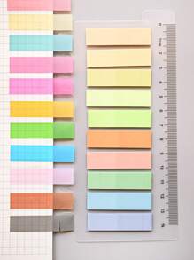 200 Sheets Of 1 PET Semi-Transparent Plastic Sticky Note Student Textbook Sticker Office Supplies Classification Sticker - Multicolor - View 5