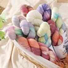 3pcs/Set Handmade Dyed Yarn, Beautiful Wool Yarn For DIY Handcrafting Scarf, Hat And Sweater - Multicolor - View 8