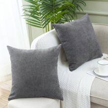 Jepeak Jepeak Pack Of 2 Chenille Cozy Throw Pillow Covers Cases, Concise Decorative Square Cushion Covers For Sofa Couch Bedroom, 26x26 Inch