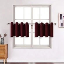 1 tấm hoặc 2 tấm rèm cửa có lỗ trên tùy chọn, rèm cách nhiệt cản sáng dệt ba lớp bằng vải cao cấp, rèm che tối cho phòng ngủ, phòng khách, nhà bếp, phòng ăn và tủ - Màu đỏ tía - rượu vang đỏ - Xem 33