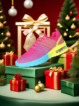 Novos Sapatos Femininos de Moda de Natal, Estilo Vintage Cor Sólida, Respiráveis de Tela, Sapatos Planos Adequados para Ioga, Caminhada, Deslocamento, Versáteis, Tênis com Sola Grossa