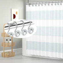 12pcs Acrylic Transparent Decoration Bathroom Accessories Shower Curtain Hooks Stainless Steel - View 7