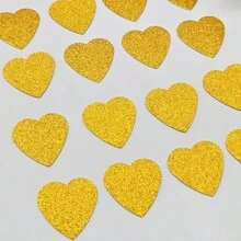 50 Pieces Silvery,Of Gold And Rose Gold Heart Confetti - Perfect For Weddings, Valentine's Day, Anniversaries And DIY Table Decorations