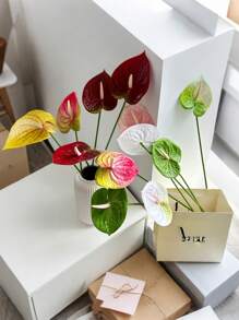 3szt/5szt 3D drukowany realistyczny czerwony liść palmy kwiat dekoracji, idealny na miejsce ślubu, wystrój domu