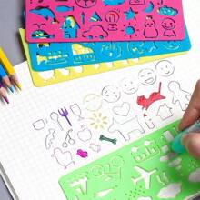 Multifunctional Ruler Set, Drawing Ruler, Drafting Ruler, Drafting Tool Kit, Versatile Protractor Ruler, Learning Stationery Set, Writing Tools, School Supplies, Exam Ruler - Multicolor - View 9