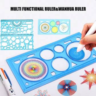 Multi-Functional Ruler Set, Includes Protractor, Drawing Ruler, Drafting Ruler, Stationery Drawing Tools Kit, Planner Ruler, Learning Supplies, Writing Tools, Exam Stationery