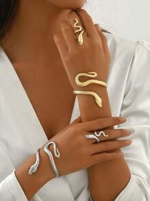 Fashion Design Snake Shaped Luxury EU&US Style Bracelet & Ring Set - Multicolor - View 6