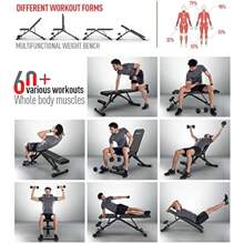 Adjustable Weight Bench Foldable 700 Lbs Strength Training Benches Full Body Workout Bench Press Fast Auto-Lock Adjustments - black1 - View 8