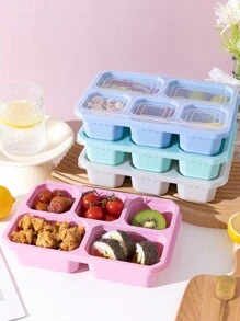 Kotak Makan Siang Reusable 4 Kompartemen dengan 5 Sekat yang Dapat Dilepas, Praktis untuk Persiapan Makanan, Camilan, dan Bekal Makan Siang, Cocok untuk Pelajar, Pekerja Kantoran, dan Berkemah - MultiWarna - View 5