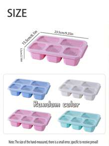 Kotak Makan Siang Reusable 4 Kompartemen dengan 5 Sekat yang Dapat Dilepas, Praktis untuk Persiapan Makanan, Camilan, dan Bekal Makan Siang, Cocok untuk Pelajar, Pekerja Kantoran, dan Berkemah - MultiWarna - View 2