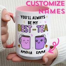Quà tặng ngày lễ tình nhân, Quà tặng bạn thân, Quà tặng BFF, Quà tặng Giáng sinh, Đồ trang trí Giáng sinh, Đồ trang trí Giáng sinh, Quà tặng Lễ tạ ơn, Cốc tùy chỉnh, Cốc cà phê Gossby Friend - BẠN SẼ LUÔN LÀ TRÀ TỐT NHẤT CỦA TÔI - Quà tặng bạn thân dành cho phụ nữ - Quà tặng tình bạn Giáng sinh cho bạn nữ - Quà tặng sinh nhật bạn thân - Quà tặng BFF tuyệt vời - Cốc gốm 11oz & 15oz - Hồng - Xem 12