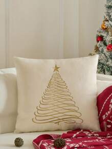 1 件圣诞树枕套、装饰靠垫套、天鹅绒刺绣、柔软羊毛、沙发枕套、金色圣诞节、圣诞家居装饰、圣诞装饰、床上用品装饰、圣诞饰品、冬季装饰、个性化圣诞礼物 - 綠色 - 查看 13