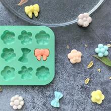 1 件创意蝴蝶结花形巧克力硅胶模具，18 腔不粘烘焙模具，适用于婚礼派对蛋糕装饰、冰块、果冻