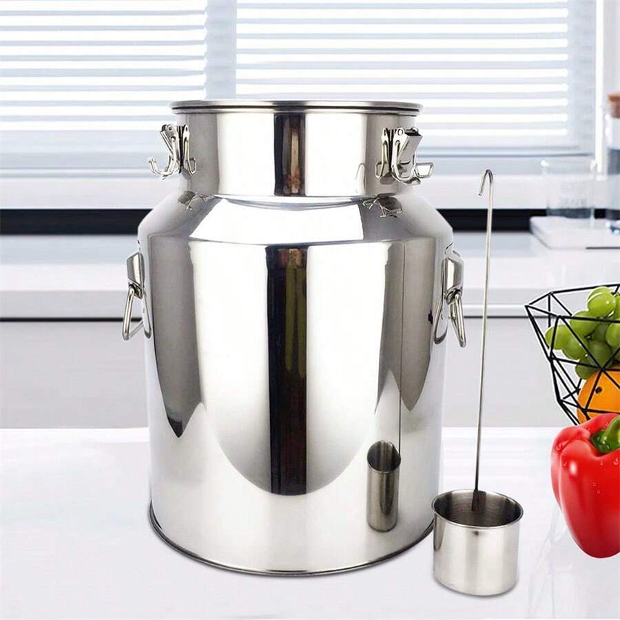 Quiltern 201 Stainless Steel Sealed Bucket / 18L With Wine Dipper - Silver - View 1