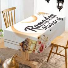 1pc Ramadan Themed Decorative Chandeliers And Crescent Printed Tablecloths, Dining Table Decorations, Rectangular Abstract Tablecloths For Picnics Or Holiday Parties, Room Decorations - Multicolor - View 16