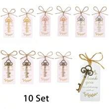 10 Sets Of Gift Sets For Key Bottle Openers, Including Thank-You Labels And Key Bottle Openers, Very Suitable Well As Small Gifts For Weddings, Birthdays, Parties, And Decorations