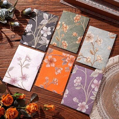 10pcs Retro Flower Embossed Envelope With High-End Sense, Invitation Envelopes 16*11cm/4.3*6.3in, Fashionable National Wind Back To School