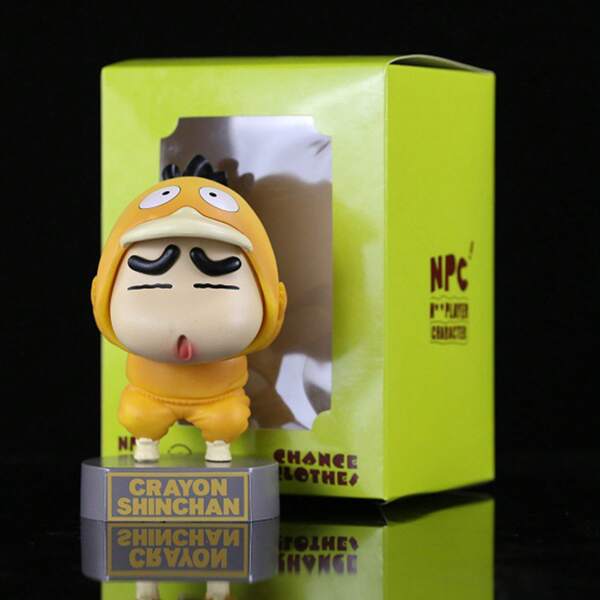 CRAYON SHINCHAN Figurina di Shin Chan di Crayon Shin Chan che raggiunge un'anatra, figurina modello anime, Shin Chan in stile carino, posizionato in uno scenario bello che cattura l'attenzione!! Materiale scolastico, per il ritorno a scuola