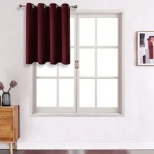 1 tấm hoặc 2 tấm rèm cửa có lỗ trên tùy chọn, rèm cách nhiệt cản sáng dệt ba lớp bằng vải cao cấp, rèm che tối cho phòng ngủ, phòng khách, nhà bếp, phòng ăn và tủ - Màu đỏ tía - rượu vang đỏ - Xem 28