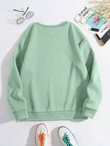 Customized Women's Round Neck Sweatshirt For Christmas Party, Thanksgiving - Add Your Own Photos/Text To Personalize T-Shirts (Family Members/Gathering Friends/Pet Photos/Favorite Patterns/Viral Memes) Easy Costume, Minimal Chic, Casual Unique, Custom Treasurefinds, Belle Costume Ideal Gifts For Her Family, Friends, Children, Pink Girls For Mother's Day, For Children's Day, For Vacation