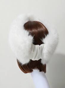 1set Faux Fur Fox Hair Elastic Headband & Wrist Band, Mongolian Style Ladies Hair Accessory Set