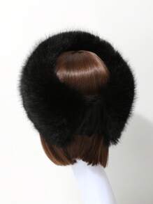 1set Faux Fur Fox Hair Elastic Headband & Wrist Band, Mongolian Style Ladies Hair Accessory Set