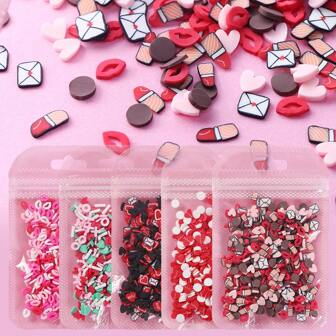 10g/förpackning hjärtformade skivor av polymerlera, epoxihartsfyllmedel i bulk, lämplig för gör-det-själv-hängen, nyckelringspyssel, alla hjärtans dag