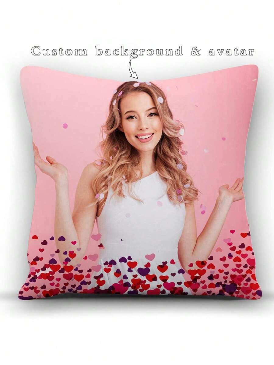 1 Vỏ gối in ảnh tùy chỉnh, Vỏ gối in hình trái tim cắt chân dung cá nhân hóa, không có ruột gối, thích hợp cho người yêu, gia đình, Ngày của Mẹ, Ngày của Cha, Lễ Tạ ơn, Ngày của Nhà giáo, Quà tặng cho gia đình, người thân yêu, bạn bè - Nhiều màu - Xem 1