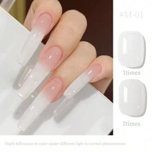 XEIJAYI 15ML 裸色指甲油 新款流行 高级裸色肤色底油 珍珠闪粉亮片 冰透白 美甲店专用指甲胶 - 彩色 - 查看 14