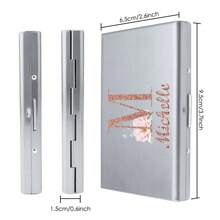 1pc Customized Slim Card Case Personalized Custom Name Rose Gold Initial Name A To Z Pattern Wallet ID Bank Credit Card Holder Minimalist Thin Aluminium Metal Wallets Bank Card Box Personal Tailor RFID Women Purse Men Metal Card Holders Organizer Valentines,Purses And Bags Women - Silver - View 5