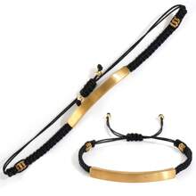 1 pièce Bracelet corde tressée fait main personnalisé, bracelet en pierre gravé personnalisé, convient pour le port quotidien, l'anniversaire de couple, la Saint-Valentin, l'anniversaire, les festivals, cadeau de couple de la Saint-Valentin, argent, stylé, coloré, vintage, simple, unisexe, décontracté, mignon, personnalisé, unique, idéal pour lui, idéal pour elle, elle, petit ami, petite amie, papa, maman, famille, amis, pour les anniversaires, pour les anniversaires, pour la remise des diplômes, pour le bal de promo, pour la fête, cadeaux pour la fête des mères
