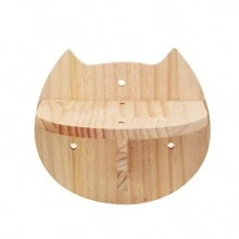 Cat Face Shaped Cat Climbing Shelf, Wall-Mounted Durable Pine Wood Cat Climbing Wall Shelf, Suitable For Indoor Cats To Climb And Play, Max Load 12kg (26lb)
