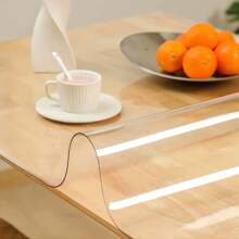 PVC 1.0mm Thick Transparent Tablecloth, Waterproof, Oil Resistant, Heat-Resistant ,Scratch Resistant, Tablecloth, Table Surface Protective Film, Suitable For Home Hotel Dining Table Cloth, Tea Table Cloth, Home Tablecloth 1pc