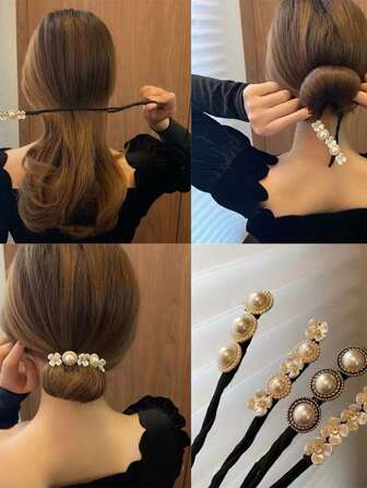 1个仿珍珠扭结发夹，适用于凌乱发髻，女士发饰头饰，发饰，发饰，配饰，女士发饰，秋季，旅行，美发工具，女士配饰，美发用品，秋季，头发，发饰，配饰，女士发饰，旅行，发饰，女士配饰，发饰，女士发饰，美发工具，美发用品，用品，美容配饰，礼物，旅行，女士礼物，美发用品，圣诞礼物