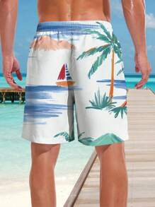 Men's 3D Hawaii Beach Shorts, Summer - Multicolor - View 4