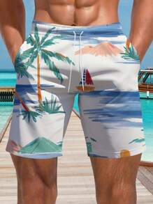 Men's 3D Hawaii Beach Shorts, Summer - Multicolor - View 6